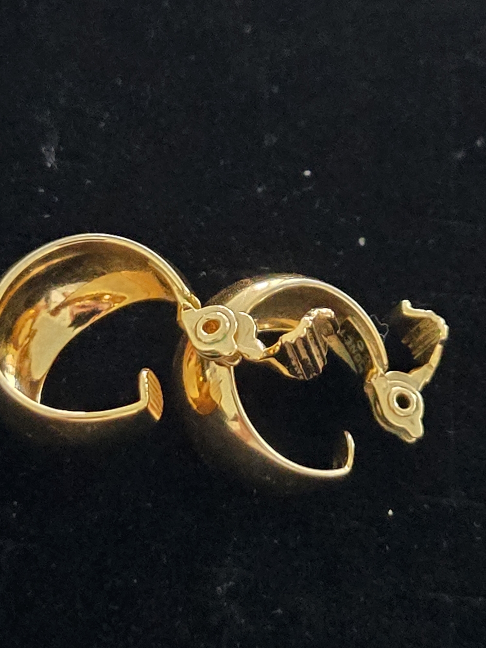 Vintage Iconic Monet Clip On Hoop Earrings